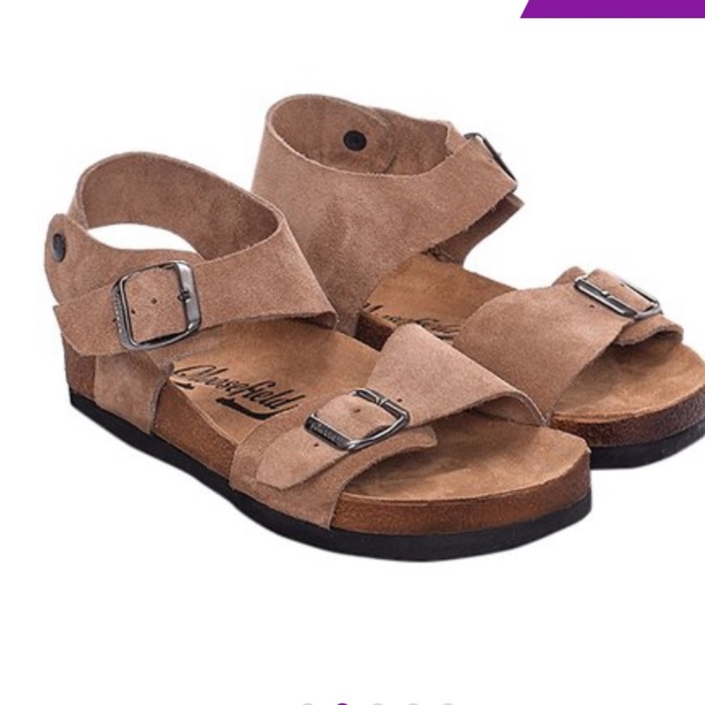 Moosefield | Brown Double-Buckle Leather Leather Sandal - Women Size  38 New